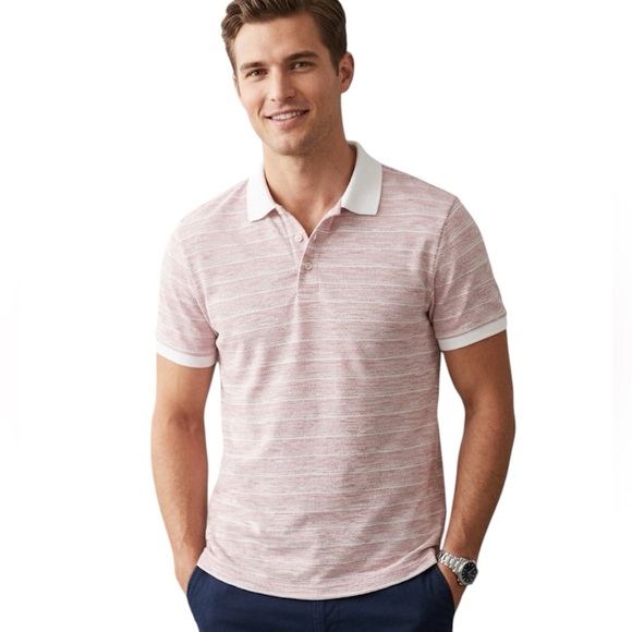 Old Navy Other - Old Navy Men's Orange White 100 % Cotton Polo Shirt with White Collar Medium